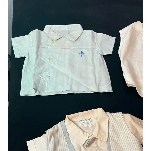 Vtg Baby Togs Boy Clothes/Blue/Embroidered/Button Down/Vest/50's-70's?/Bird Lot - Picture 10 of 12